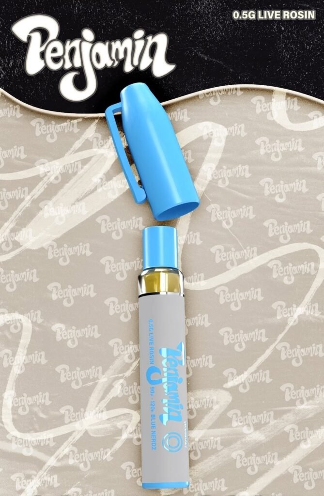Penjamin Live Rosin Disposable Vape 0.5G – Blue Nerdz Flavor (90u–120u Premium Extract)