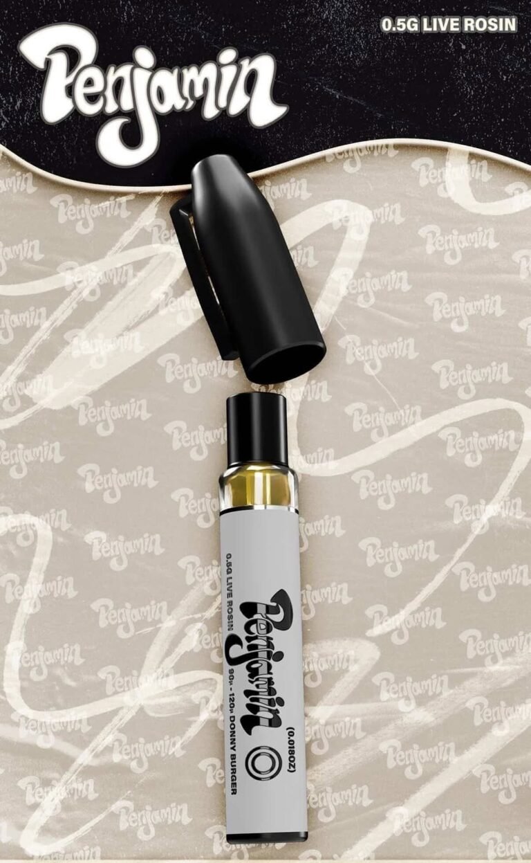 Penjamin Live Rosin Disposable Vape 0.5G – Donny Burger Flavor (90u–120u Premium Extract)