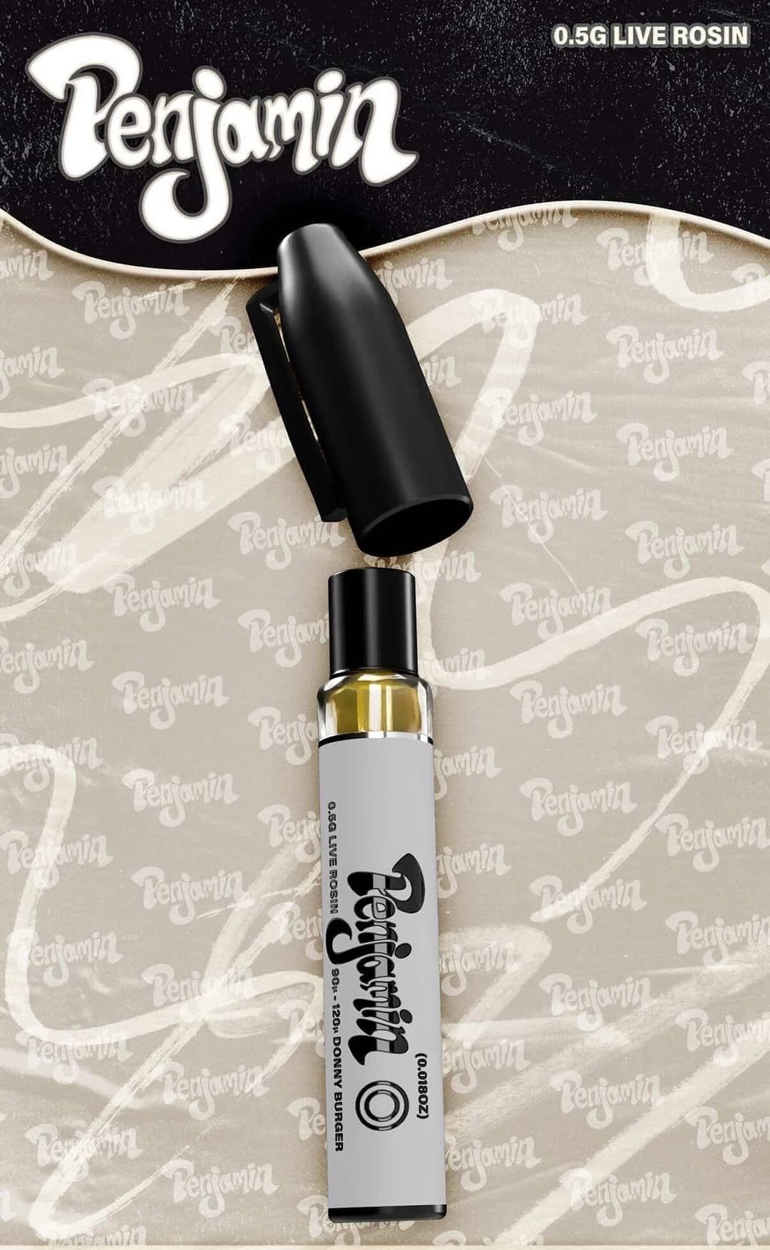 Penjamin Live Rosin Disposable Vape 0.5G – Donny Burger Flavor (90u–120u Premium Extract) Penjamin Live Rosin Disposable Vape 0.5G – Donny Burger Flavor (90u–120u Premium Extract)